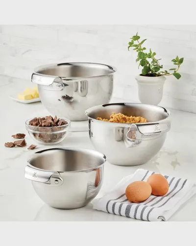 Hestan Three-piece Mixing Bowl Set In Stainless Steel