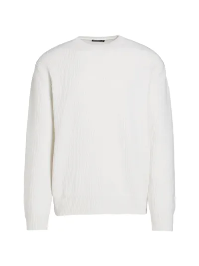 Zegna Foliage Melange Oasi Cashmere Crewneck Sweater In White