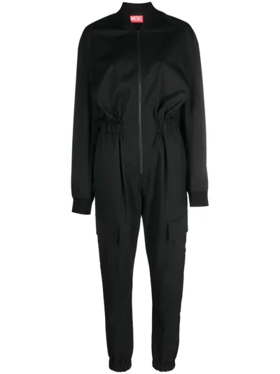 Diesel J-venus-a Wool-blend Jumpsuit In Black