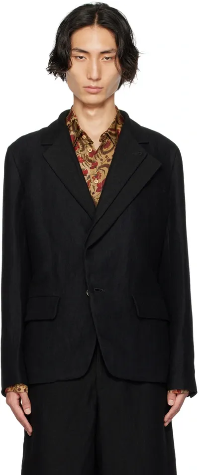 Uma Wang Black Jerrion Blazer In Uw900 Black