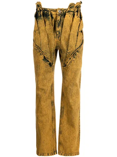 Juntae Kim Mid-rise Straight-leg Jeans In Yellow