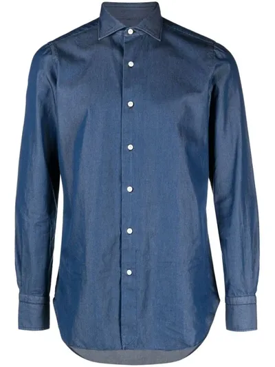 Finamore Regular Fit Denim Shirt In Blue