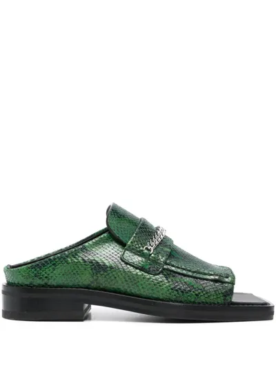 Martine Rose Square Mules Female Green