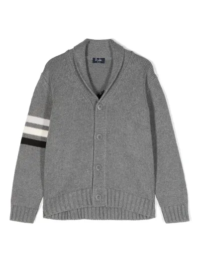 Il Gufo Kids' Cotton Cardigan In Grey