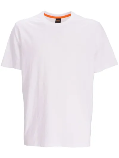 Hugo Boss Cotton-jersey Regular-fit T-shirt With Logo Patch In White