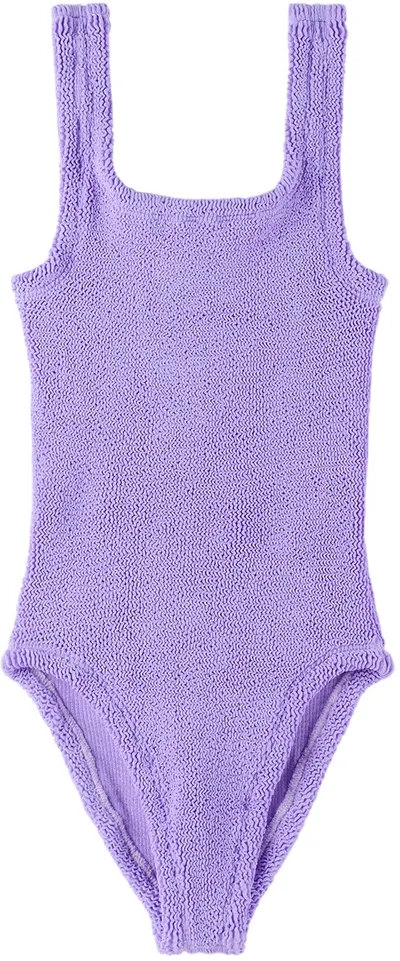 Hunza G Kids' Classic Swimsuit In Lilac