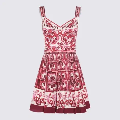 Dolce & Gabbana Majolica Silk-blend Minidress In Multi