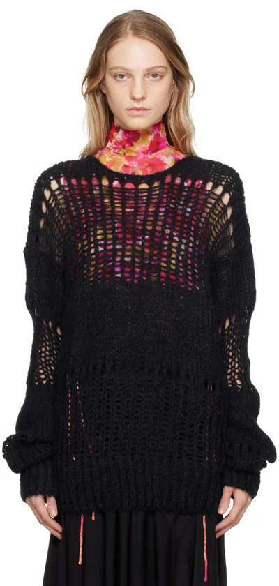 Open Yy Black Irregular Sweater