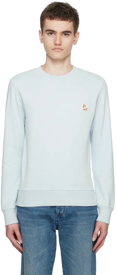 Maison Kitsuné Chillax Patch Regular Sweatshirt In Sky Blue