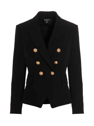 Balmain Wool Jacket In Black