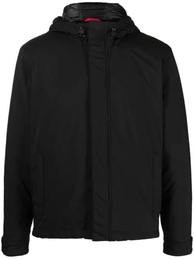 Fay Drawstring Hooded Jacket In Black