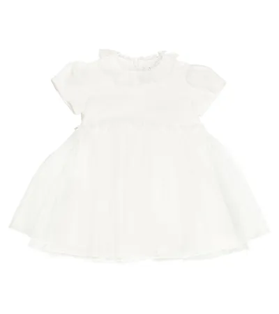 Il Gufo Babies' Cap-sleeved Tulle Flared Dress In White