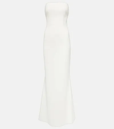 Safiyaa Strapless Crepe Gown In White