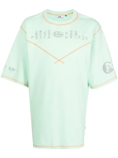 Gcds Universal Flag Graphic-print T-shirt In Green