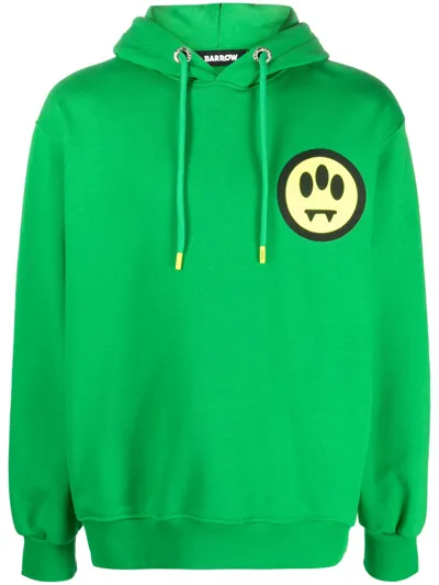 Barrow Logo-print Cotton Hoodie In Green