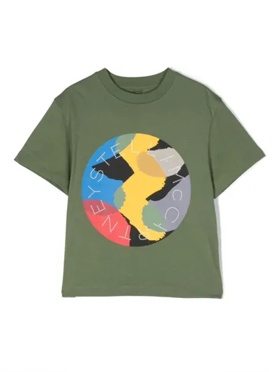 Stella Mccartney Kids' Logo-print Cotton T-shirt In Green