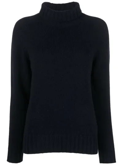 Malo Wool Turtleneck In Navy Blue