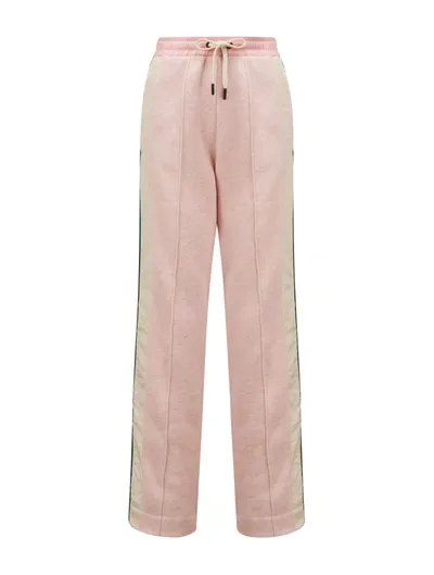 Moncler Fleece Trackpants Pink In Pink & Purple