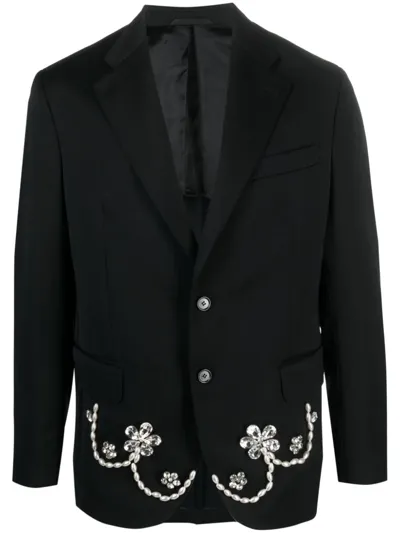 Simone Rocha Black Crystal-cut Blazer