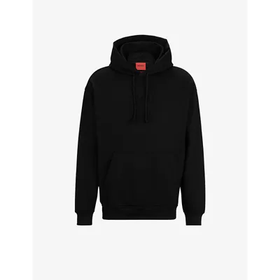 Hugo Mens Black Logo Text-embossed Terry-cotton Hoody