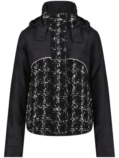 Giambattista Valli Tweed Hooded Coat In Black