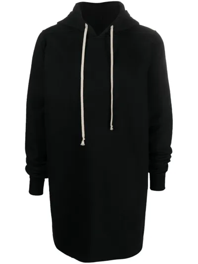 Rick Owens Drkshdw Cut-out Drawstring Hoodie In Black