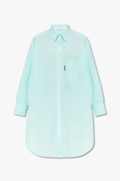 Palm Angels Oversize Cotton Shirt Dress In New