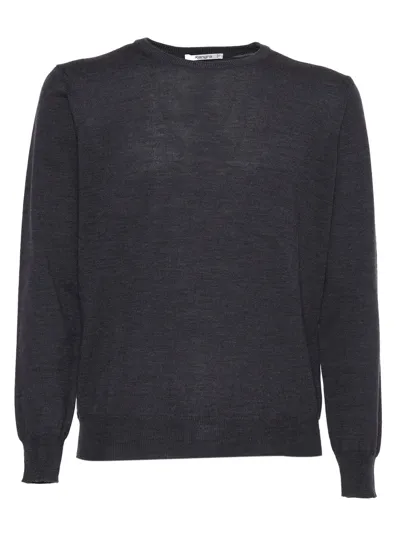 Kangra Cashmere Plain Knit Sweater In Gray