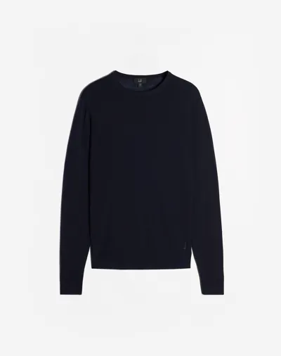 Dunhill Merino Crew Neck Jumper In Blue