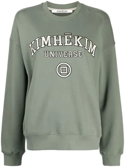 Kimhēkim Logo-embroidered Cotton Sweatshirt In Green