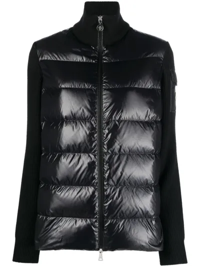 Moncler Black Padded Down Cardigan