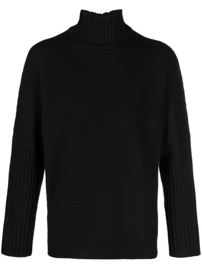 Issey Miyake Black Rustic Turtleneck