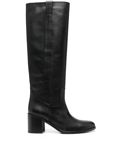 Via Roma 15 Venice 70mm Leather Boots In Black