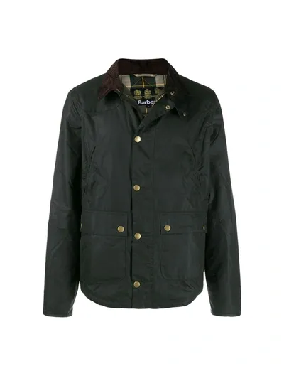 Barbour Reelin Wax-coated Jacket In Green