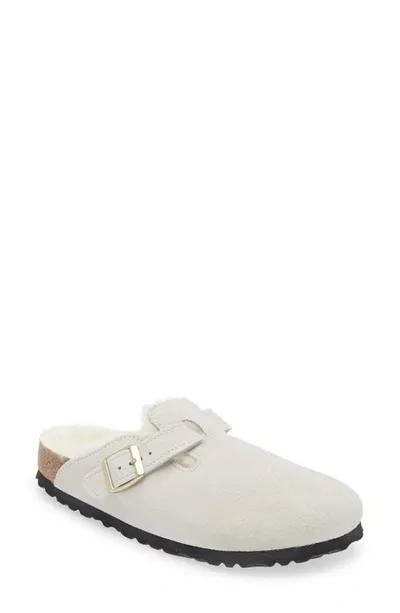 Birkenstock Boston Vl Clogs In Antique White