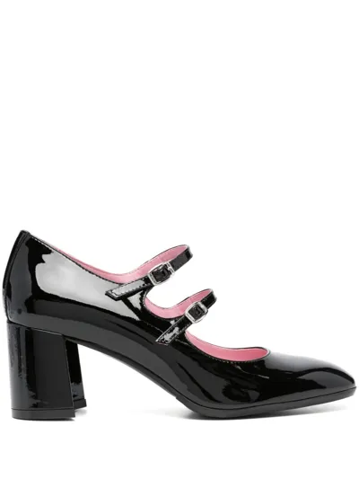 Carel Paris Double-strap Mid-heel Pumps In Black