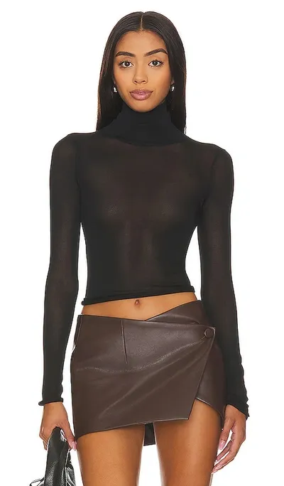 L'academie Tayte Turtleneck Top In Black