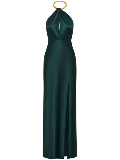 Nicholas Edyth Keyhole-neck Gown In Grün