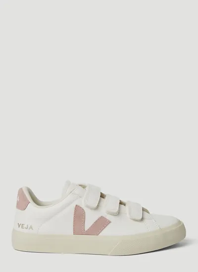 Veja 'recife' Velcro Strap Chromefree Leather Low-top Sneakers In White