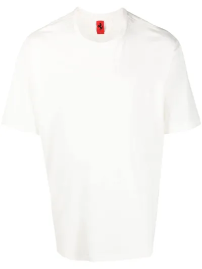 Ferrari Embossed-logo Cotton T-shirt In White