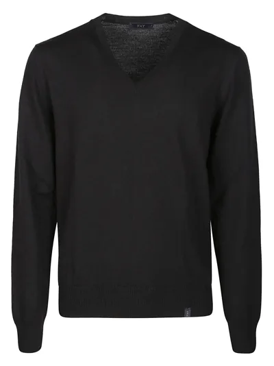 Fay V-neck Sweater In Black