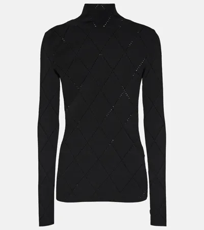 Proenza Schouler White Label Pointelle Turtleneck Top In Black