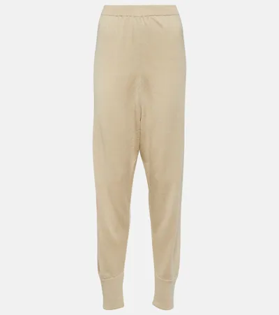 The Row Dalbero Linen And Silk-blend Tapered Pants In Beige