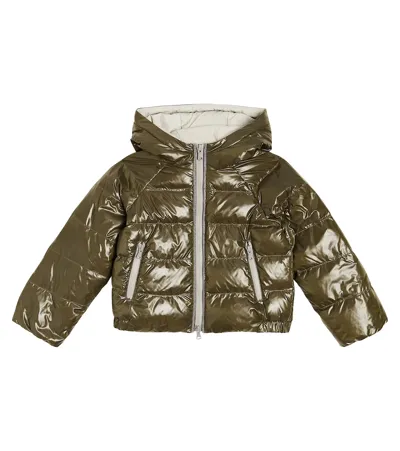 Brunello Cucinelli Kids' Down Jacket In Green