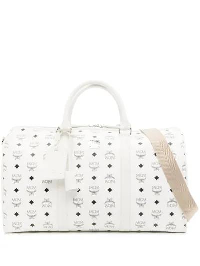 Mcm Medium Ottomar Monogram-pattern Holdall In White