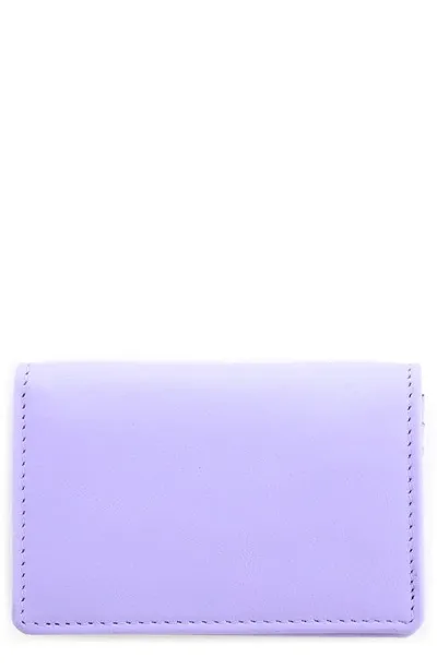 Royce New York Leather Card Case In Lavender - Deboss