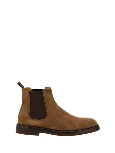 Brunello Cucinelli Chelsea Boot In Sued In Multicolor