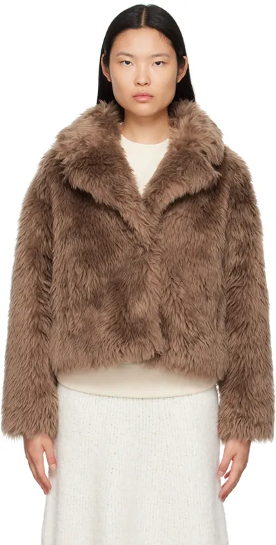 Yves Salomon Toscana Faux-fur Jacket In Brown