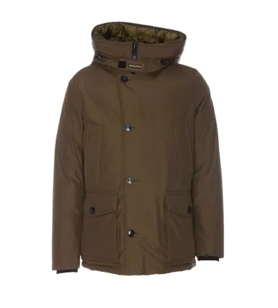 Woolrich Arctic Button In Green