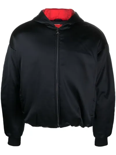 Ferrari Bomber In Eco-satin With Contrast Taping Jacket In Black